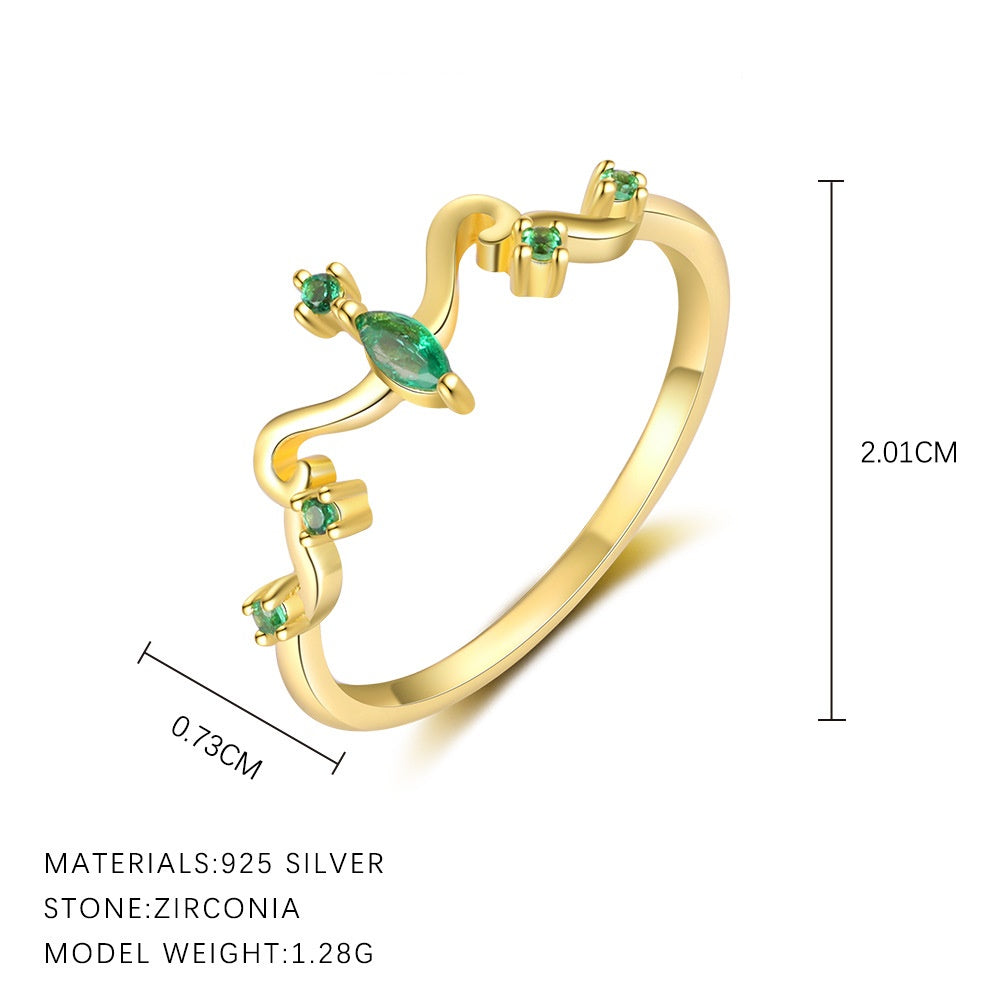Green Crown ZC Gold Vermeil Ring