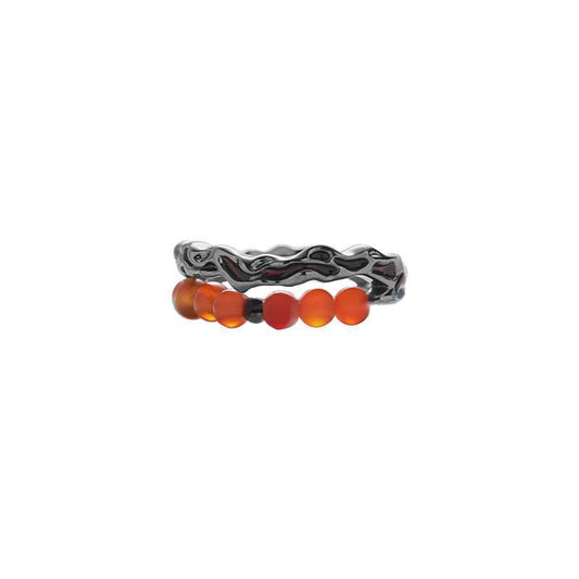 Natural stone double ring