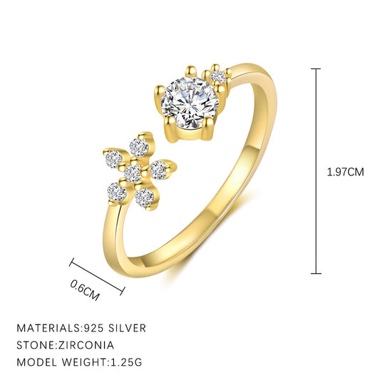 White Flower ZC Gold Vermeil Ring