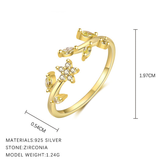 Yellow Flowers ZC Gold Vermeil Ring