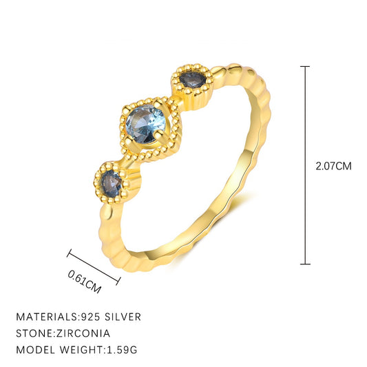 Triple ZC Gold Vermeil Ring